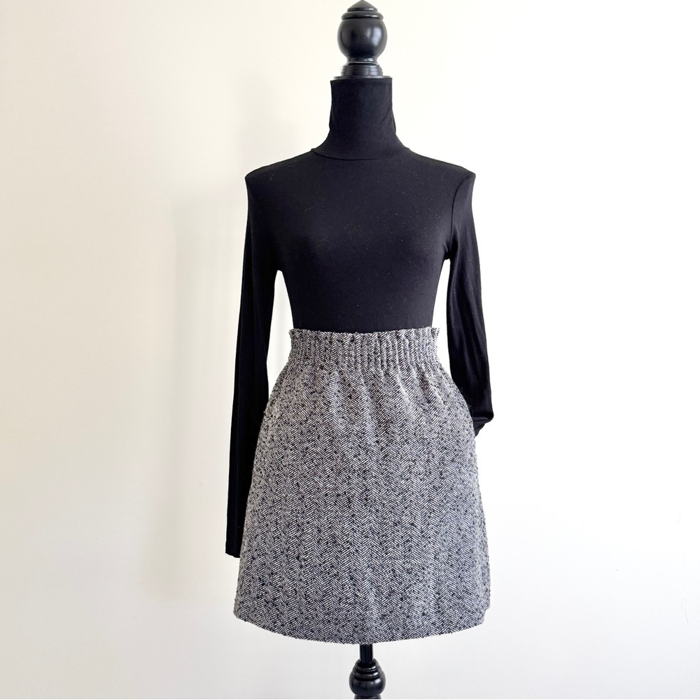 J.Crew Factory Wool Blend Herringbone Skirt – Size 00, New with Tags